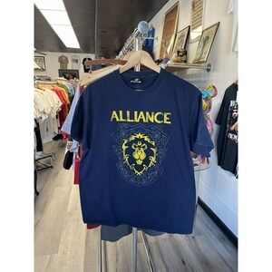 Vintage Y2K Blizzard Alliance Video Game Double Sided Promo T Shirt Size Large